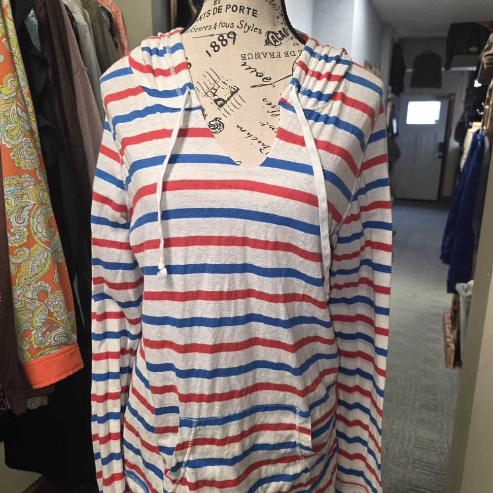 American Eagle Outfitters Red and Blue Striped Top
